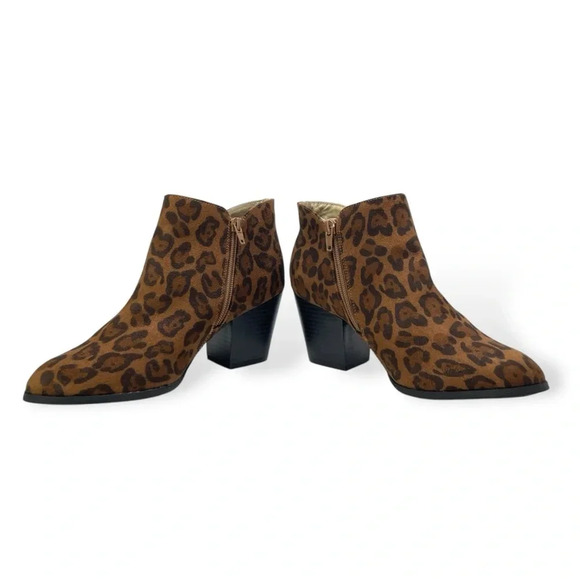 Style & Co. Marinaa Ankle Booties Women’s Size 8 Brown Leopard Zip-up Block Heel - Picture 12 of 13